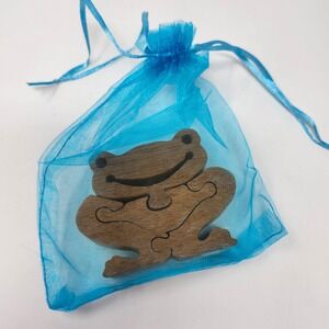 Wooden Frog Puzzle Toy‎ Brain Teaser 3D Interlocking Jigsaw Game